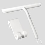 Vinabo Shower Squeegee for Shower Doors,Silicone Squeegee Shower Cleaner with Hook,Bathroom Shower Wiper, Shower Scraper for Mirror,Car,Window and Glass Cleaning-21cm (White)