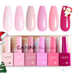 CANNI Vernis à Ongles Gel Semi Permanent 6 Couleur Lot Vernis à Ongles Gel UV Gel Nail Polish rose violet Gel Semi-permanent Set Valentinstag Gel für Maniküre Nageldesign