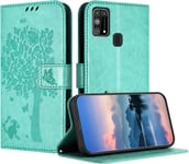 Coque Pour Samsung Galaxy M31s, Coque Portefeuille Housse Cuir Avec Porte Cartes Et Bequille Fermeture Magnetique Etui Pour Samsung M31s - Vert Clair