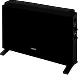 Zanussi 2000W/2KW Electric Convector Heater, Freestanding Radiator in Black wit