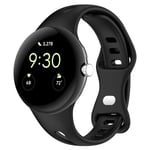 Smal mjuk sportklockarm i silikon kompatibel med Google Pixel Watch 1/2 Svart