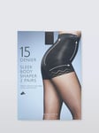 John Lewis 15 Denier Sleek Body Shaper Tights, Pack of 2