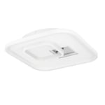 Eglo Plafonnier LED Tiriolo, lampe de plafond géométrique, éclairage pour salon et couloir, luminaire en métal et plastique blanc et argent, blanc neutre, 38 x 38 cm