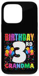 Coque pour iPhone 13 Pro Ballons « It's My 3rd Birthday Crew » de 3 ans pour grand-mère