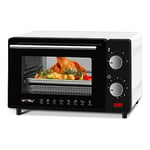 WOLTU Mini Four 10 L, 650W, 100-230℃, Minuterie 0-60 min, avec Plaque de Cuisson, Grille, Poignée, Blanc+Noir