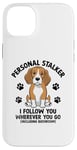 Coque pour iPhone 14 Plus Personal Stalker Je te suis où que tu ailles Beagle