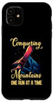 Coque pour iPhone 11 CONQUERING MOUNTAINS ONE RUN AT A TIME