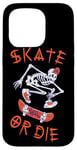 Coque pour iPhone 15 Pro Skate or Die – Patineur squelette style Halloween