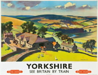 TU9 Vintage Yorkshire British Railways Railway Travel Poster Re-Print - A2+ (610 x 432mm) 24" x 17"