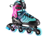 Nils Extreme Nh18192a 4In1 Svart Och Lila Storlek M (34-38) Rollerblades Med Nils Extreme Hockey Rolls