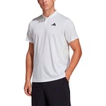 adidas Men's Club Tennis Henley Polo Shirt, White, L