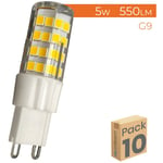 Ampoule led G9 5W 550LM 300º réglable Blanc Chaud 3000K - Lot de 10 u.