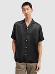 AllSaints Aquila Eagle Embroidered Relaxed Fit Satin Shirt