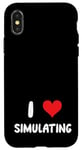 Coque pour iPhone X/XS I Love Simulating - Simulateur de jeux vidéo pour jeux vidéo sur PC