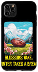 Coque pour iPhone 11 Pro Max Blossoms se réveille avec le football américain cool pour le printemps