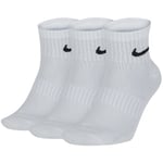 Nike Unisex Dry Cushion Everyday Ankle Socks (3 Pairs) in White Cotton - Size X-Large