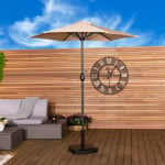 2m Patio Market Garden Parasol Beige