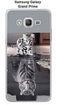 Onozo Coque Samsung Galaxy Grand Prime - SM-G531F Design Chat Tigre Blanc