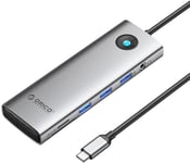 Orico PW11-10P USB-C 10-in-1 Multifunction Hub - adapter - Grå