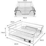 Hofuton 1 X Tiroir Téléscopique de Cuisine, Charge Max. 12 kg, Rails Inclus - Panier de Rangement Coulissant - pour Placard 46 cm