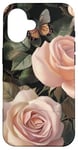 Coque pour iPhone 16 Rose rose foncé élégant motif fleurs