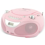 Boombox CD/Radio/MP3/USB Pink