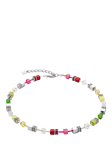 COEUR DE LION Crystal Cube Beaded Collar Necklace, Red/Green