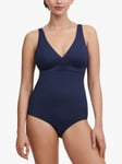 Femilet Rivero Plunge Neck Buckle Detail Swimsuit, Nocturnal Blue