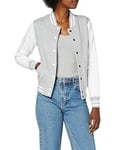 Build Your Brand Ladies Sweat College Jacket Veste Varsity Femme, H.Grey/White, XL