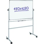 Viking Freestanding Magnetic Mobile Revolving Whiteboard Superior Enamel 150 x 120cm