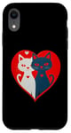 Coque pour iPhone XR Cœur de chat pour la Saint-Valentin, pour hommes, femmes, enfants