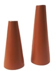 Lot de 2 bougeoirs en Bois laqué Orange (d. 6,5 cm x H. 14,5 cm - d. 7 cm x h 20 cm)