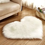 40 x 50 cm / 15,7 x 19,6 pouces petit coeur forme faux tapis en peau de mouton doux long en peluche moelleux shaggy tapis tapis tapis chambre canapé