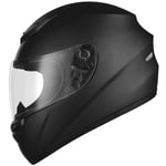 Favoto Casque de Moto Intégral, Casque de Scooter Respirant pour Femme Homme Adultes, Protection de Sécurité, Certifié ECE, 55-56cm Noir