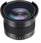 Objectif d'appareil photo Fisheye Objectif fisheye Grand Angle 52 mm 0,35x avec Cache d'objectif Sac de Rangement pour Canon pour Nikon pour Sony