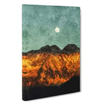 The Moon Above The Mountains Canvas Print for Living Room Bedroom Home Office Décor, Wall Art Picture Ready to Hang, 30 x 20 Inch (76 x 50 cm)