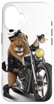 Coque pour iPhone 16 Lion Riding Classic Chopper Moto