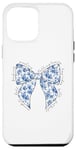 Coque pour iPhone 12 Pro Max Bleu Floral Automne Coquette Noeud Vintage Château Toile Automne