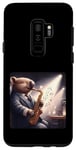 Coque pour Galaxy S9+ Wombat joue du saxophone dans un club de jazz confortable et faiblement éclairé. Notes