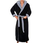 Peignoir pour Hommes À   Capuche Robe d'hiver Hommes Solide en Peluche Épais Peignoir Allongé Homme Homewear Robe Pyjama Chemise De Nuit Asiatique Taille4Xl Sty Livraison Gratuite