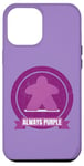 Coque pour iPhone 12 Pro Max Always Purple Meeple Design Jeu de société amusant pour joueurs