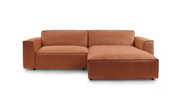 Canapé d'angle droit fixe BOBOCHIC X CONFORAMA OCTAVE coloris terracotta