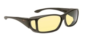 Haven Designer Fitover Sunglasses Rectangular Black w/ Night Driver Yellow Lens