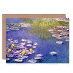 Wee Blue Coo Claude Monet Nympheas At Giverny Old Master Painting Sealed Greeting Card Plus Envelope Blank inside Vieux maitre La peinture