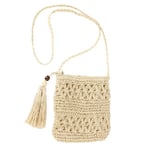 Naisten Straw Crossbody Laukku Käsintehty Woven Beach Bohemian Olkalaukku, beige