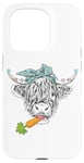 iPhone 15 Pro Cute Highland Cow Easter Spring Season Eggs Carrot Bandana Case