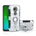 Motorola Moto G7 geometrinen hybrid suojakotelo - Hopea Hopea/Harmaa