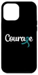 Coque pour iPhone 12 Pro Max Cancer de l'ovaire - Courage avec noeud ruban turquoise