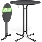 Casaria - Table de bar ronde Ø70 ou 80 cm pliable haute de 110 cm plateau de table en mdf mange debout table d'appoint Gris 80cm