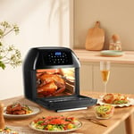 Tanant - Friteuse sans huile 12L Air fryer, Avec écran tactile led, 10 programmes, Friteuse sans Huile 1800W, Le panier amovible, Sans huile - Noir